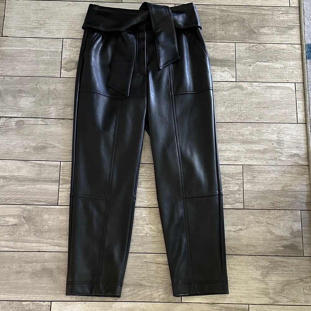Jonathan Simkhai Black Faux Leather Trousers